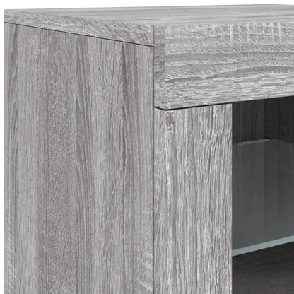 Sideboard mit LED-Leuchten Grau Sonoma 142,5x37x67 cm