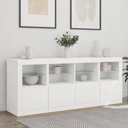 Sideboard mit LED-Leuchten Weiß 163x37x67 cm