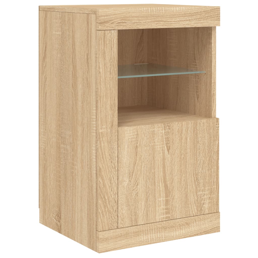 Sideboard mit LED-Leuchten Sonoma-Eiche 163x37x67 cm