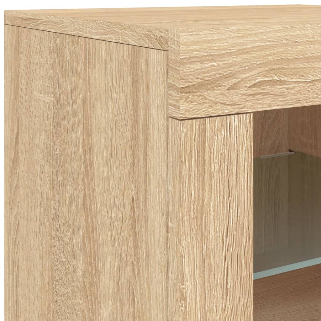 Sideboard mit LED-Leuchten Sonoma-Eiche 163x37x67 cm