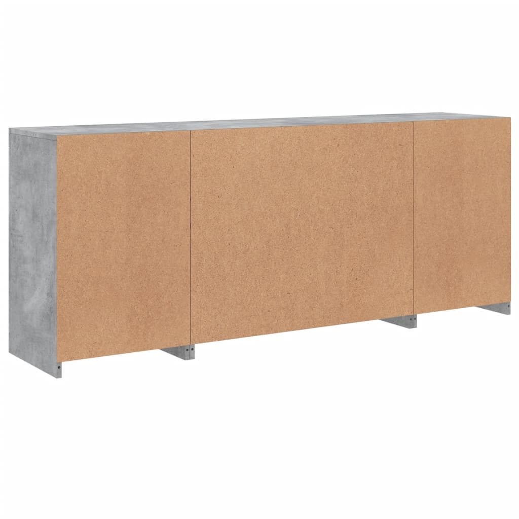 Sideboard mit LED-Leuchten Betongrau 163x37x67 cm