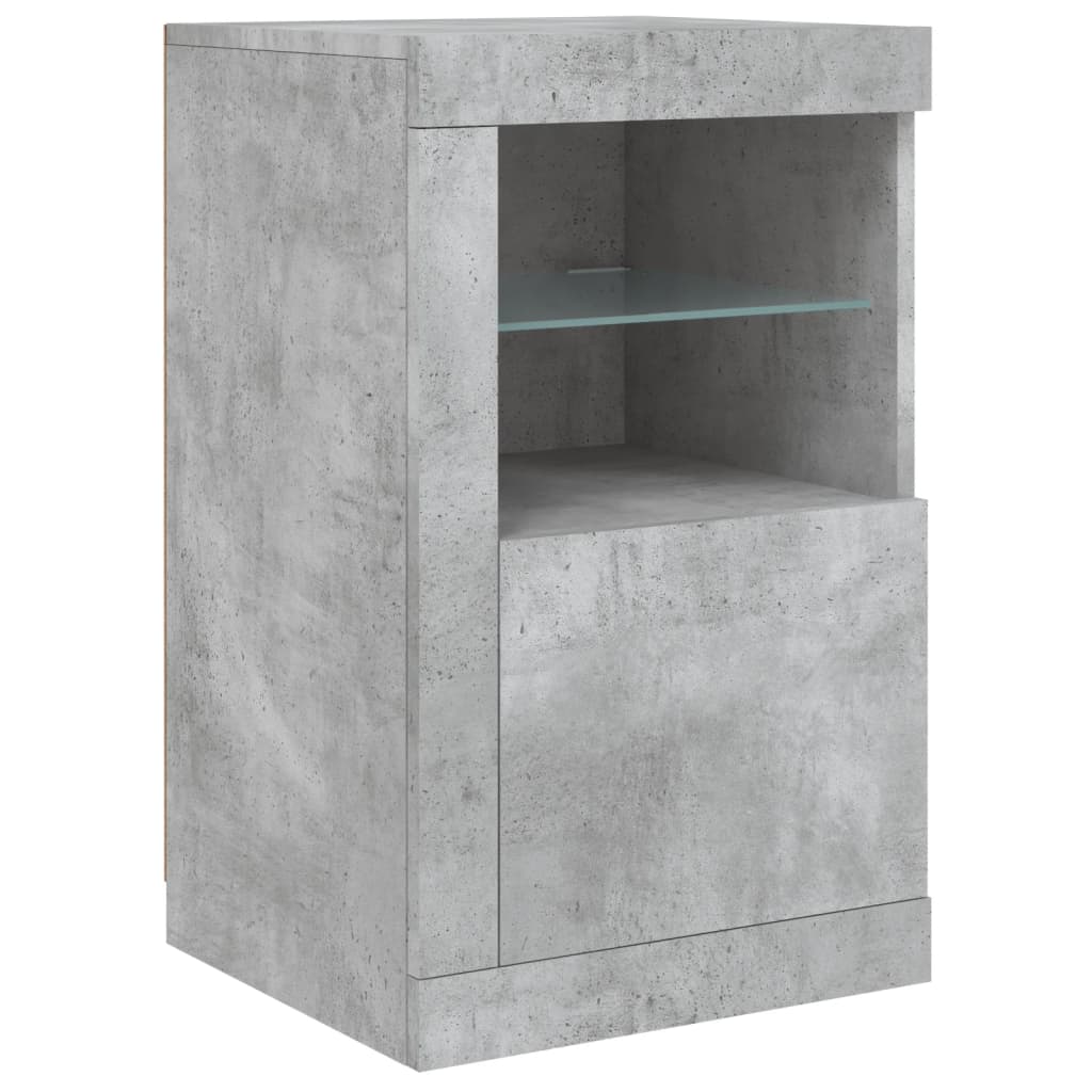 Sideboard mit LED-Leuchten Betongrau 163x37x67 cm