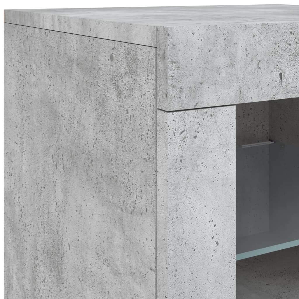 Sideboard mit LED-Leuchten Betongrau 163x37x67 cm