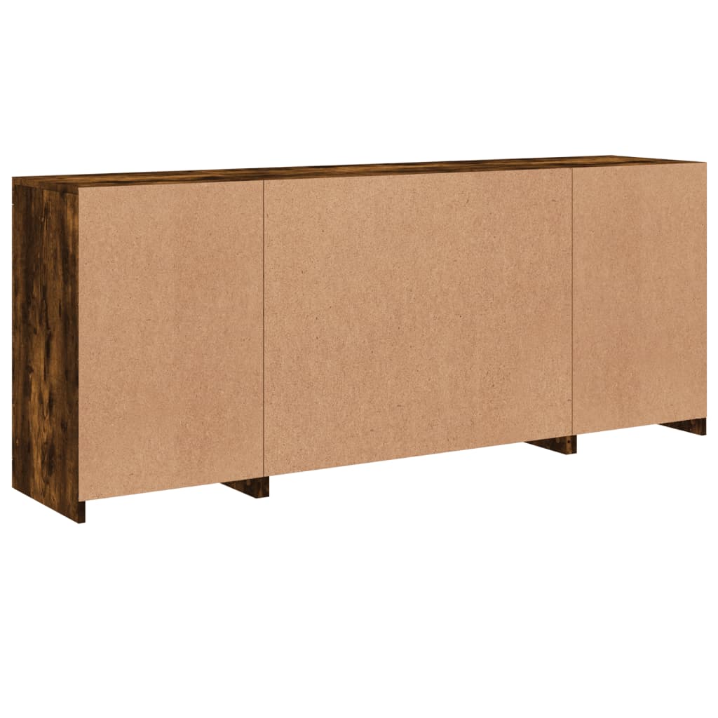 Sideboard mit LED-Leuchten Räuchereiche 163x37x67 cm