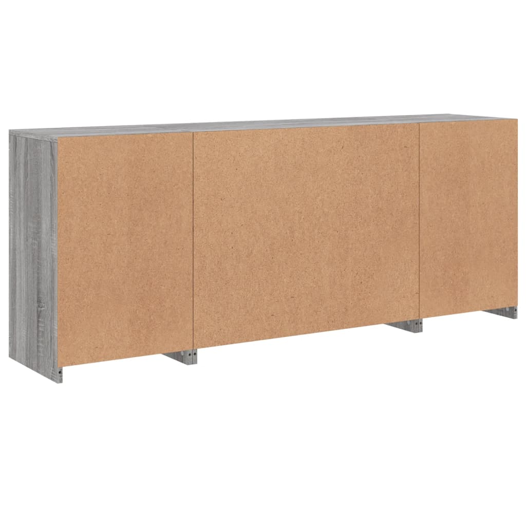 Sideboard mit LED-Leuchten Grau Sonoma 163x37x67 cm