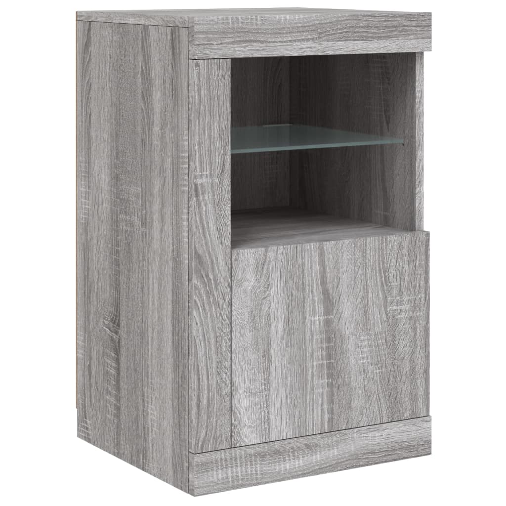 Sideboard mit LED-Leuchten Grau Sonoma 163x37x67 cm