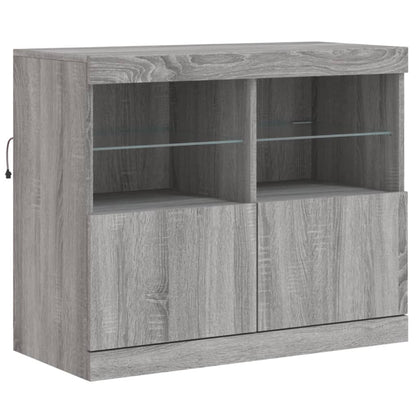 Sideboard mit LED-Leuchten Grau Sonoma 163x37x67 cm