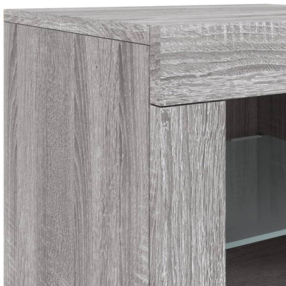 Sideboard mit LED-Leuchten Grau Sonoma 163x37x67 cm