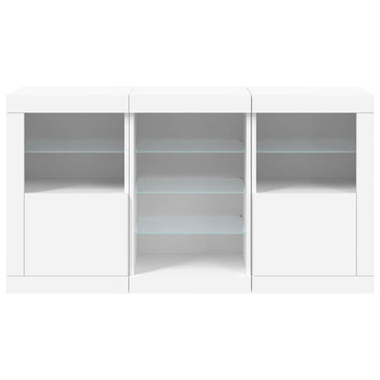 Sideboard mit LED-Leuchten Weiß 123x37x67 cm