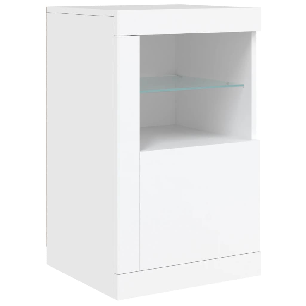 Sideboard mit LED-Leuchten Weiß 123x37x67 cm