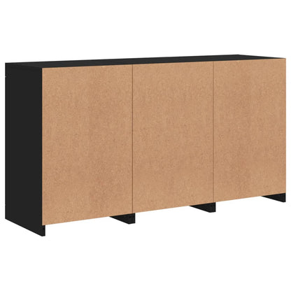 Sideboard mit LED-Leuchten Schwarz 123x37x67 cm