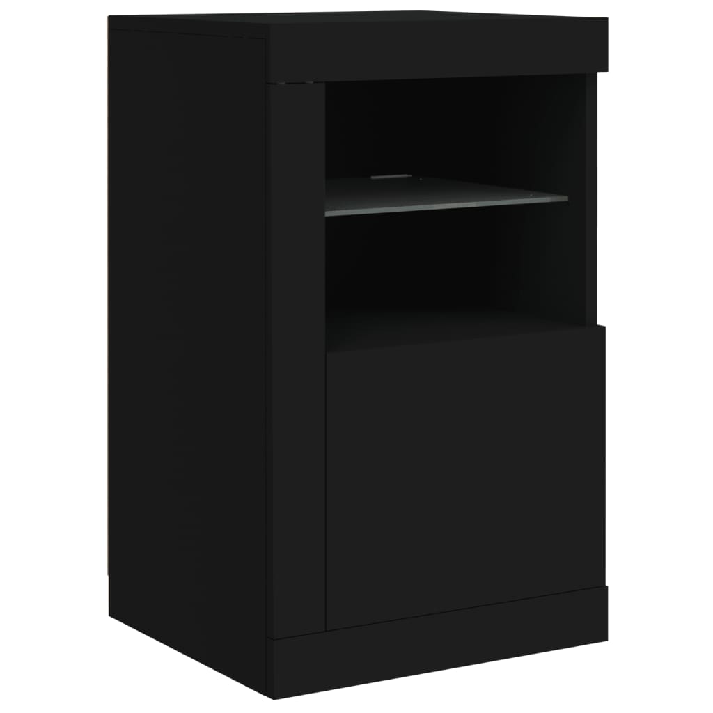 Sideboard mit LED-Leuchten Schwarz 123x37x67 cm