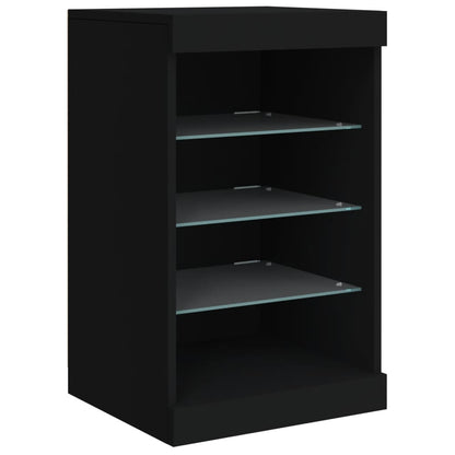 Sideboard mit LED-Leuchten Schwarz 123x37x67 cm