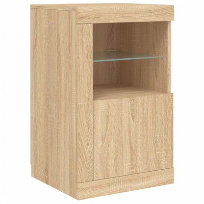 Sideboard mit LED-Leuchten Sonoma-Eiche 123x37x67 cm