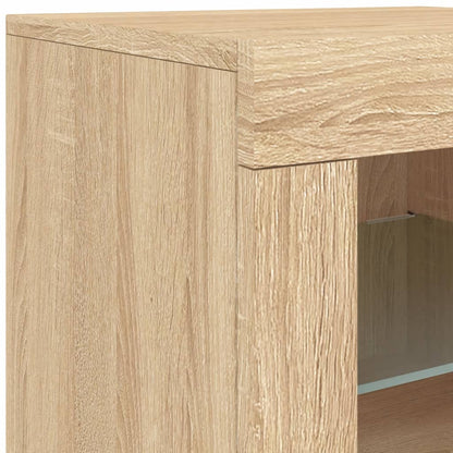 Sideboard mit LED-Leuchten Sonoma-Eiche 123x37x67 cm