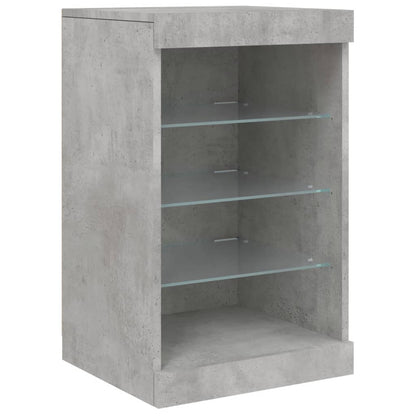 Sideboard mit LED-Leuchten Betongrau 123x37x67 cm