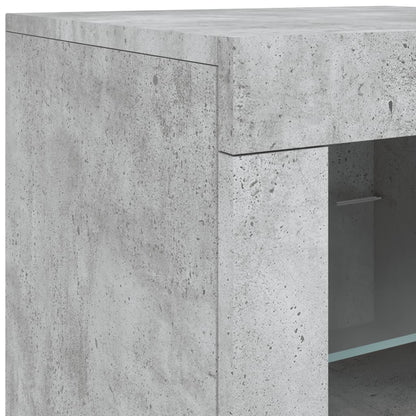 Sideboard mit LED-Leuchten Betongrau 123x37x67 cm