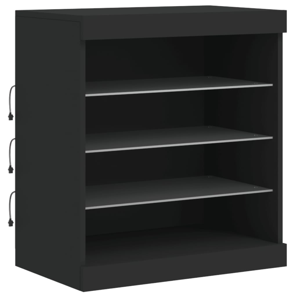 Sideboard mit LED-Leuchten Schwarz 142,5x37x67 cm