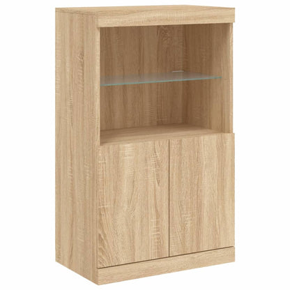 Sideboards mit LED-Leuchten 3 Stk. Sonoma-Eiche Holzwerkstoff