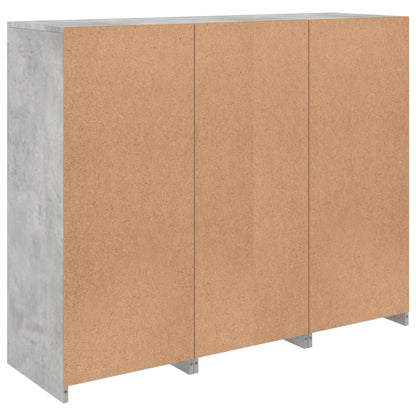 Sideboards mit LED-Leuchten 3 Stk. Betongrau Holzwerkstoff