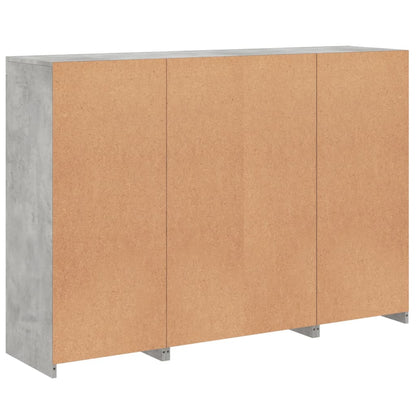 Sideboards mit LED-Leuchten 3 Stk. Betongrau Holzwerkstoff