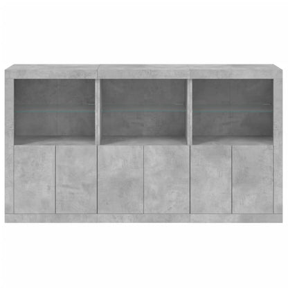 Sideboard mit LED-Leuchten Betongrau 181,5x37x100 cm