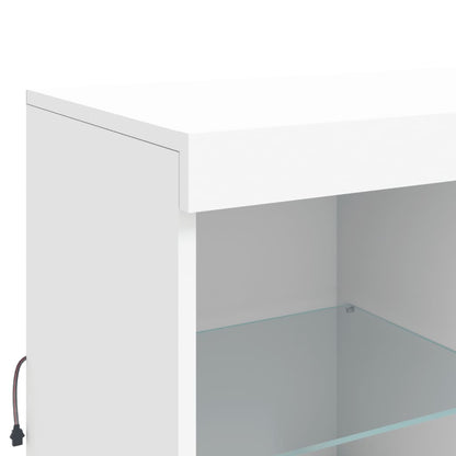 Sideboard mit LED-Leuchten Weiß 283x37x100 cm