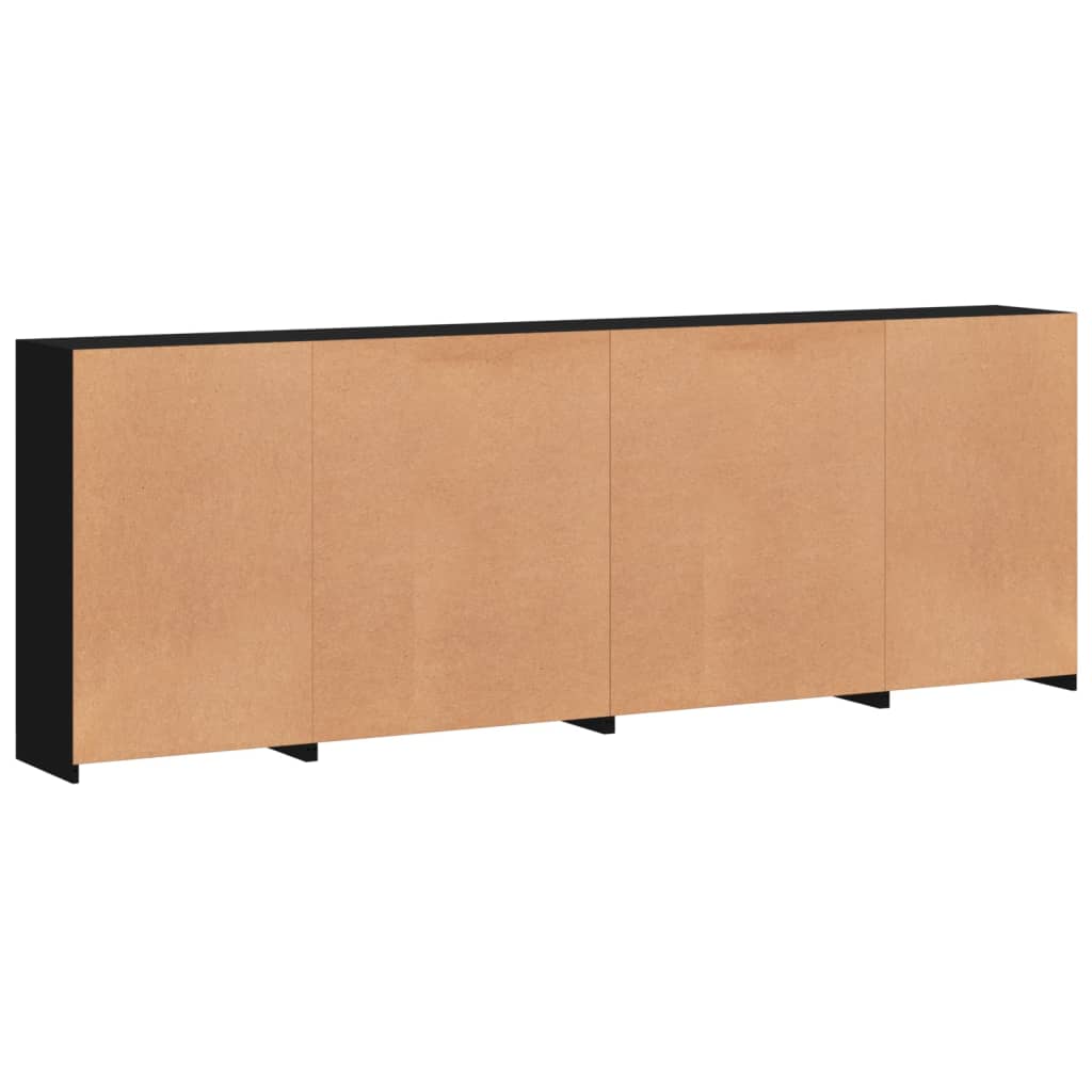 Sideboard mit LED-Leuchten Schwarz 283x37x100 cm