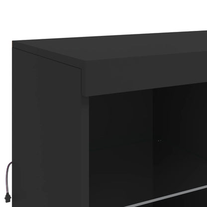 Sideboard mit LED-Leuchten Schwarz 283x37x100 cm