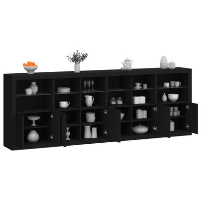 Sideboard mit LED-Leuchten Schwarz 283x37x100 cm