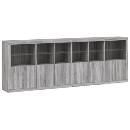 Sideboard mit LED-Leuchten Grau Sonoma 283x37x100 cm