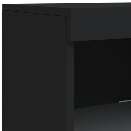 Sideboard mit LED-Leuchten Schwarz 162x37x100 cm