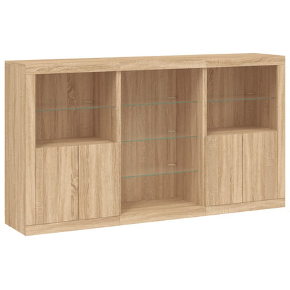 Sideboard mit LED-Leuchten Sonoma-Eiche 181,5x37x100 cm