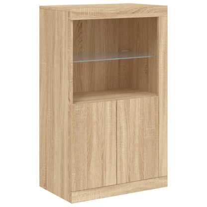 Sideboard mit LED-Leuchten Sonoma-Eiche 181,5x37x100 cm