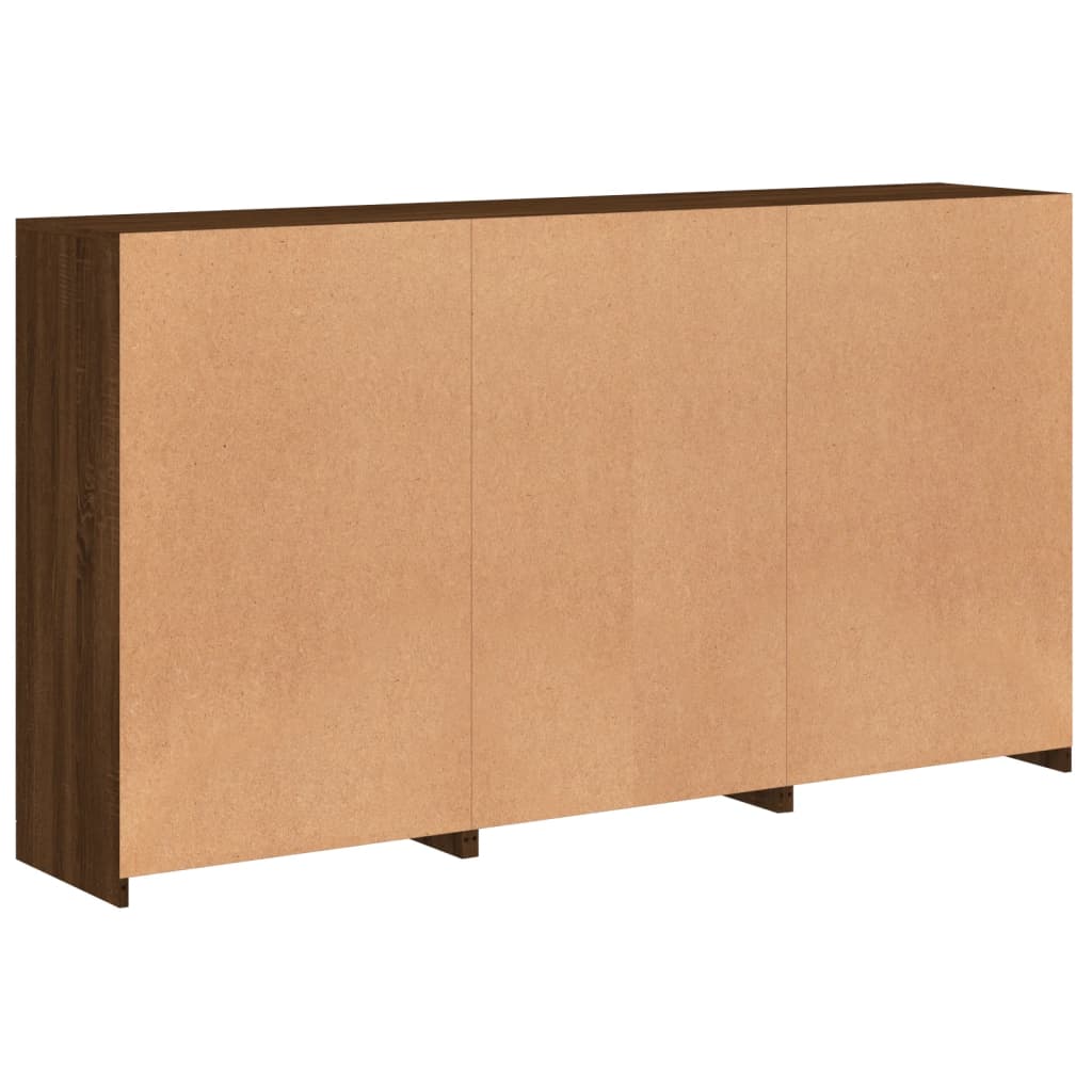 Sideboard mit LED-Leuchten Braun Eichen-Optik 181,5x37x100 cm