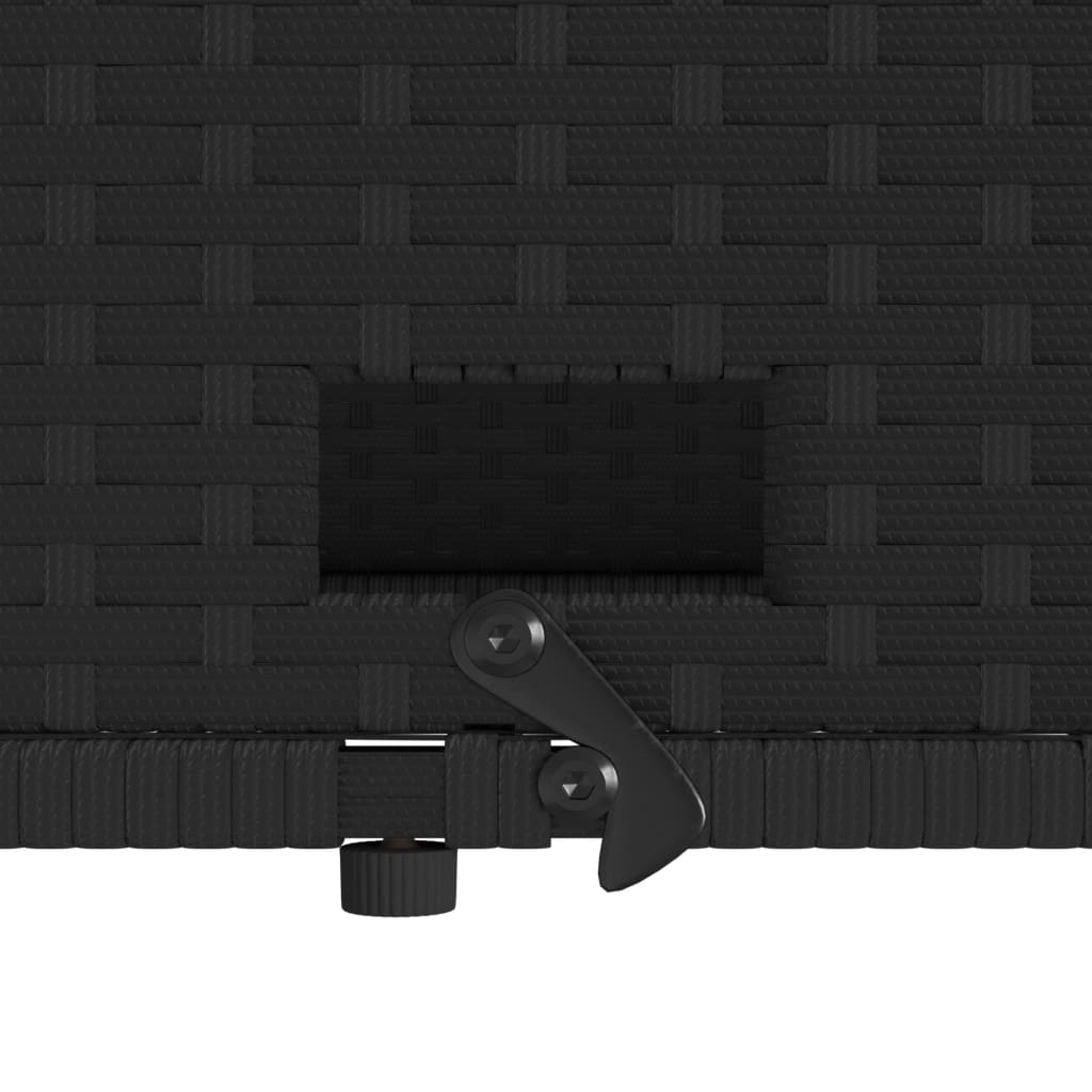 Gartensofa mit Kissen 2-Sitzer Schwarz Poly Rattan&Akazienholz