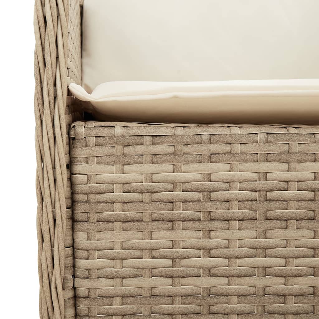 Gartenstühle mit Kissen 2 Stk. Beige Poly Rattan