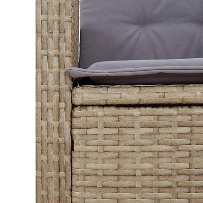 Gartensessel mit Kissen Verstellbar Beigemischung Poly Rattan