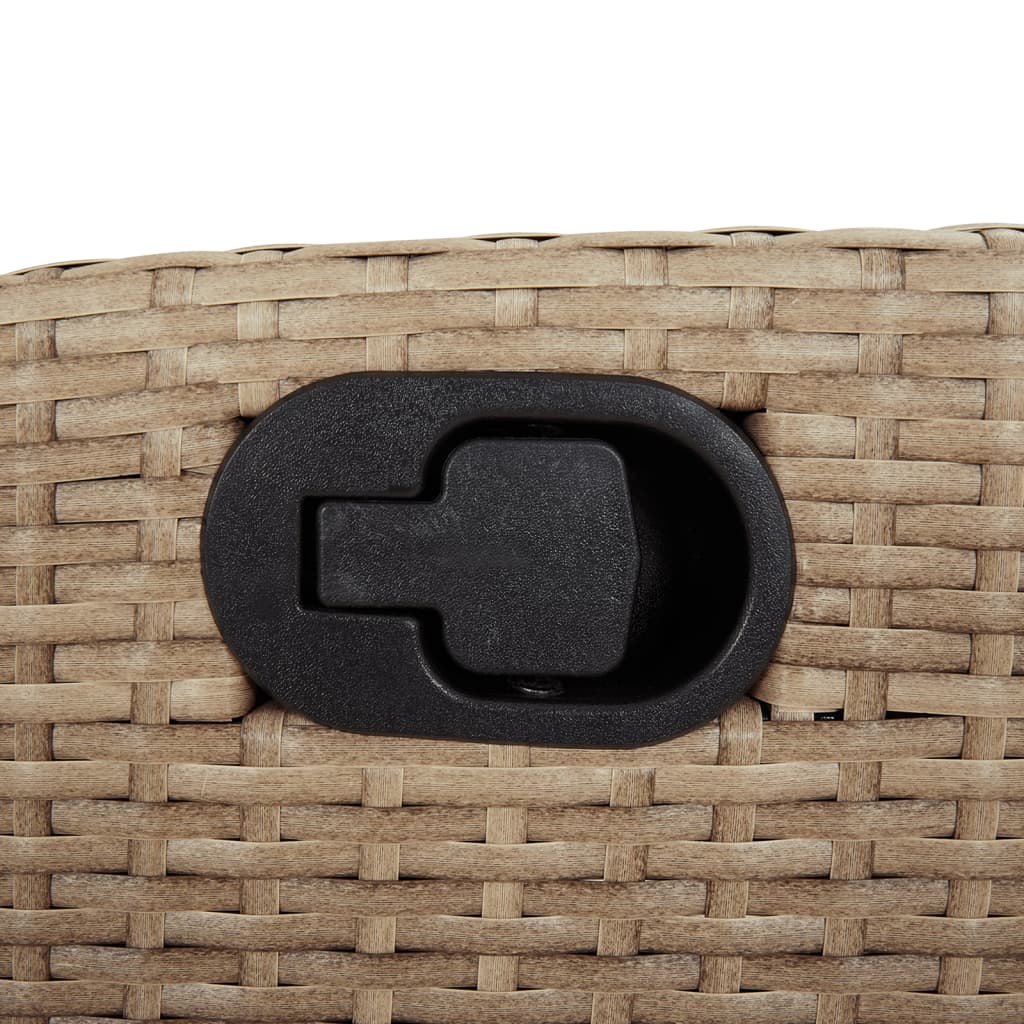 Gartensessel mit Fußteil 2 Stk. Verstellbar Beige Poly Rattan