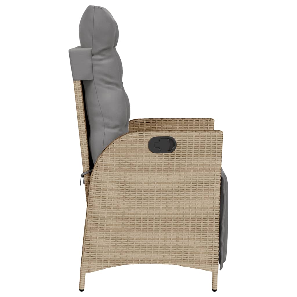 Gartensessel mit Fußteil 2 Stk. Verstellbar Poly Rattan