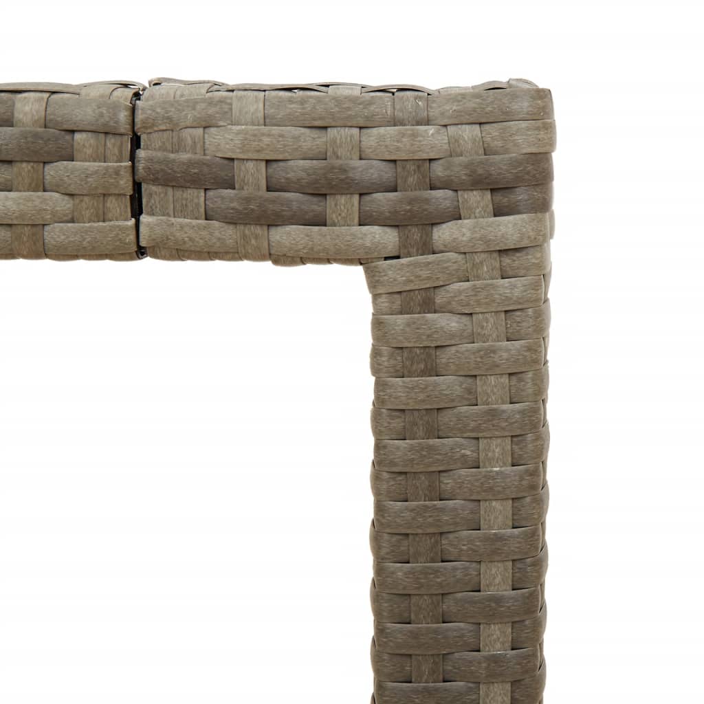 Gartentisch mit Glasplatte Grau 90x90x75 cm Poly Rattan