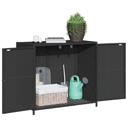 Gartenschrank Schwarz 83x45x76 cm Poly Rattan