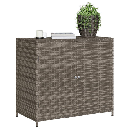 Gartenschrank Grau 83x45x76 cm Poly Rattan