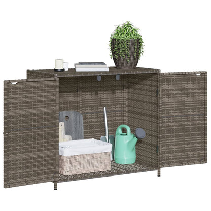 Gartenschrank Grau 83x45x76 cm Poly Rattan