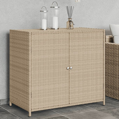 Gartenschrank Beige 83x45x76 cm Poly Rattan