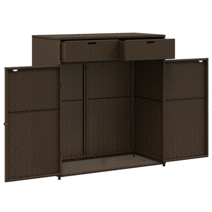 Gartenschrank Braun 105x55x113 cm Poly Rattan