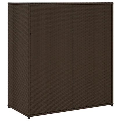 Gartenschrank Braun 105x55x113 cm Poly Rattan