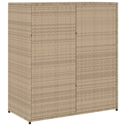 Gartenschrank Beige 105x55x113 cm Poly Rattan