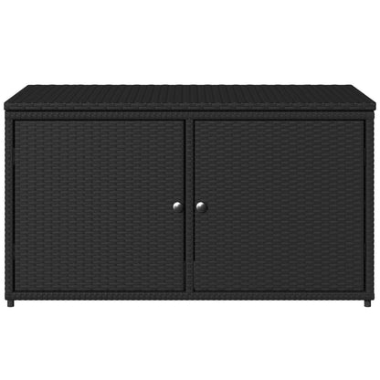 Gartenschrank Schwarz 110x55x60,5 cm Poly Rattan