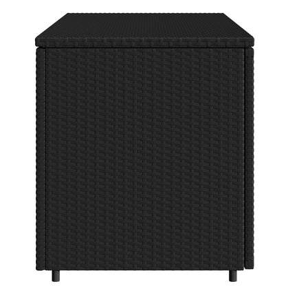 Gartenschrank Schwarz 110x55x60,5 cm Poly Rattan